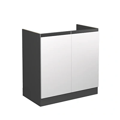 Imagen de Vicco Armario bajo para Fregadero R Line, Blanco/Antracita, 80 cm En Forma de J, sin encimera