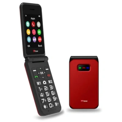 Imagen de TTfone TT760 Teléfono Móvil 4G con Botones Grandes para Personas Mayores y Botón de Asistencia Emergencia Básico Desbloqueado (con Cable USB, Roja)