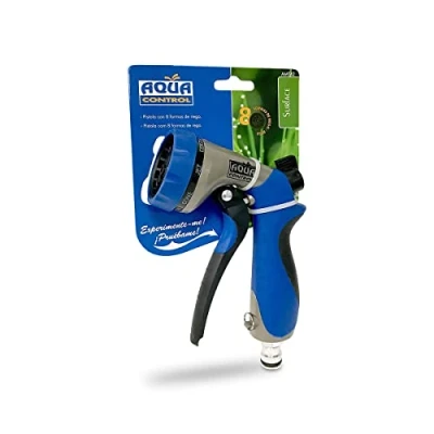Imagen de Aqua Control AMT42 Pistola de Riego fabricada en Metal y Caucho. Con Regulación Caudal 7 Formas para adaptarse a todo tipo plantas terrenos