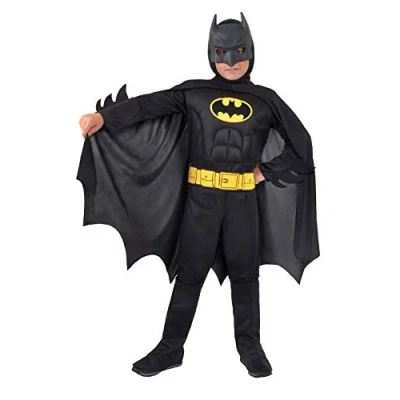 Imagen de Ciao Disfraz niño Original DC Comics con músculos Acolchados, Individual, Color Batman Caballero Oscuro, 5 7 años (11671.5 7)