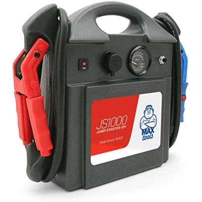 Imagen de MAXTOOLS JS1000 Arrancador de Emergencia Portátil 1380 A 12 V 22 Ah con 4140 Inrush, Jump Starter, Booster, Coche Batería Plomo AGM y Alicates Luz LED