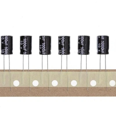 Imagen de 50 Piezas 10V 1000UF Condensador electrolítico de aluminio enchufable 8x12 8 * 12mm