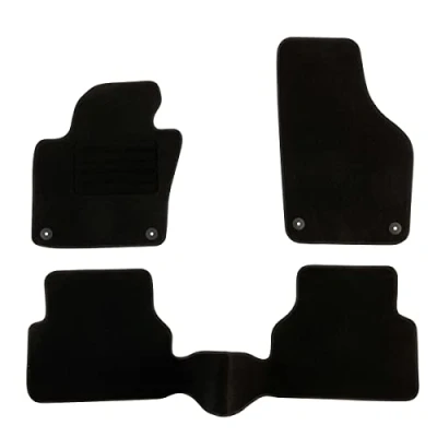 Imagen de DBS 1764248 Alfombrillas de coche A medida para 3 uds. Antideslizante Moqueta en negro 900 g/m² Aspecto terciopelo Modelo Star