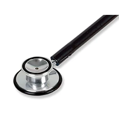 Imagen de Gima Estetoscopio clásico de cardiología con cabezal acero inoxidable, campana en forma cono para bajas frecuencias, membrana alta sensibilidad amplificar sonidos, Lira Nero, 32552