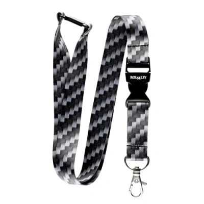 Imagen de Rolseley Cinta para el cuello multicolor tarjetas de identificación, con cierre metal, color Carbon Fiber