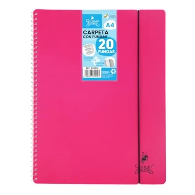 Imagen de Starplast Carpeta Con Fundas Espiral Flexible Organizadores, 20 fundas, Transparentes Lisas, A4, Tapa Plástico Resistente, Uso Escolar, Personal o de Oficina Color Magenta.
