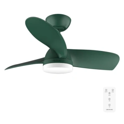 Imagen de Cecotec Ventilador de Techo con luz EnergySilence Aero 3050 Mint. 35 W, Motor DC, Diámetro 36 LED, Mando a distancia, Temporizador, 6 velocidades y 3 Aspas