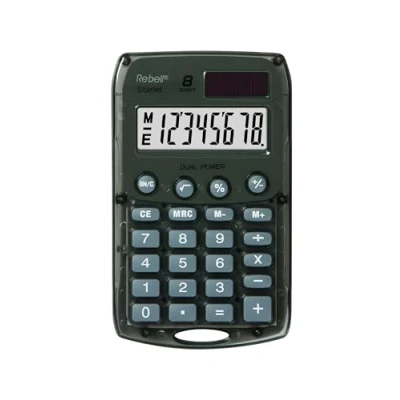 Imagen de Rebelde RE STARLET S Calculadora, Dual Power 8 dígitos, gris