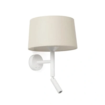Imagen de Faro Barcelona 20224 150 WINDSOR Aplique con lector blanca/lino