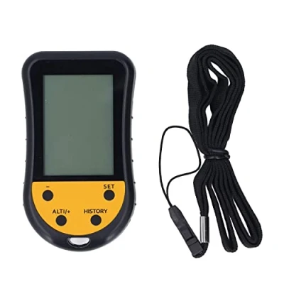 Imagen de Altímetro Barómetro Digital, con Pantalla LCD Retroiluminada Medidor Meteorológico Portátil Brújula Termómetro para Senderismo, Tiro, Camping