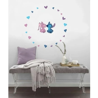 Imagen de Komar Graz Design Adhesivo decorativo para pared, diseño de Stitch and Angel Cutie, tamaño 50 x 70 cm, multicolor