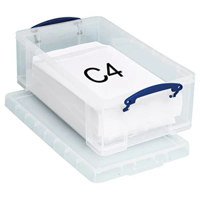 Imagen de Really Useful Office Products, Caja Multiusos de almacenamiento 12L Plástico Ligero, blanco difuso