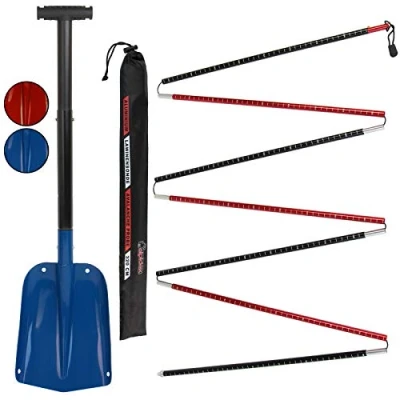 Imagen de ALPIDEX Sonda Avalancha Aluminio y Pala Nieve Telescopico, Color:Blue 320 cm