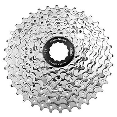 Imagen de SUN RACE CSM98 9 Speed Cassette 11 36T. Nickel, Adultos Unisex, Negro, ESTANDAR
