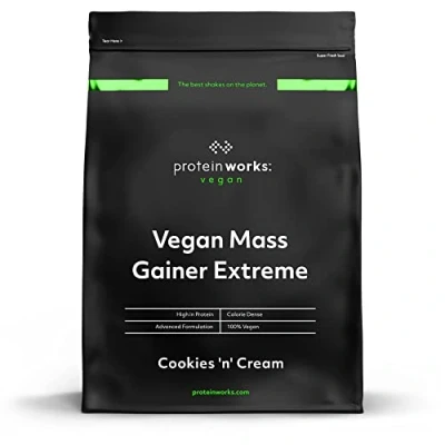 Imagen de THE PROTEIN WORKS Mass Gainer Vegano Extreme Galletas Con Nata 100% a Base de Plantas Alto en Calorías Para el Aumento Masa 1kg