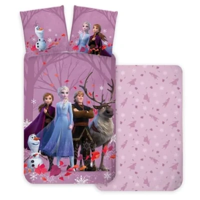 Imagen de Brandmac Juego de cama Frozen 100% algodón, funda nórdica congelada, 100 x 135 cm + almohada 40 60 cm, con Elsa, Anna, Kristof, Sven y Olaf
