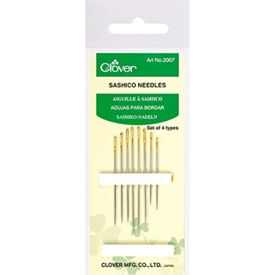 Imagen de Clover Sashico Needles Assorted Sizes 8/Pkg Agujas, Metal, Plata, Talla única, 8