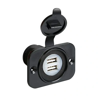 Imagen de Lampa port uSB doble con tapa protectora, 12/24 v