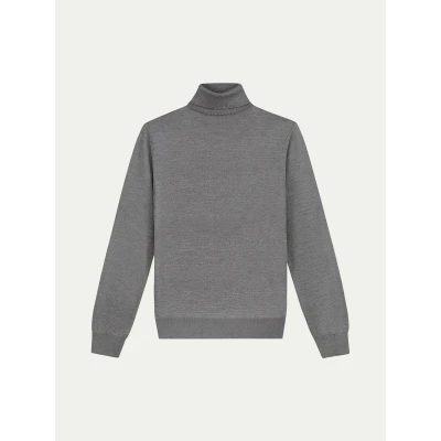 Imagen de Aurélien Turtle/Cuello de Tortuga Cashwool Suave Como la Cachemira Hombre Gris Small Estilo mediterráneo italiano hecho a mano y lujo exclusivo Suéteres