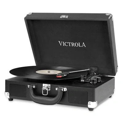 Imagen de Victrola Suitcase, Tocadiscos Portátil Bluetooth 3 Velocidades, Turquesa