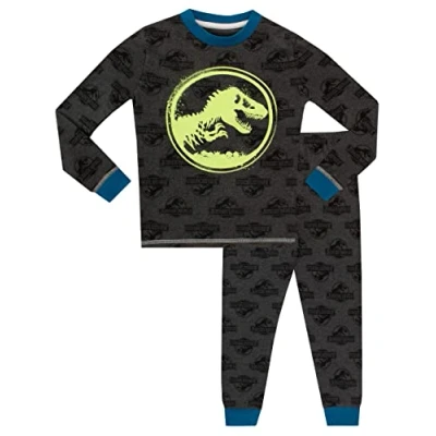 Imagen de Jurassic World Pijama para Niños Brilla en la Oscuridad Gris 6 7 años