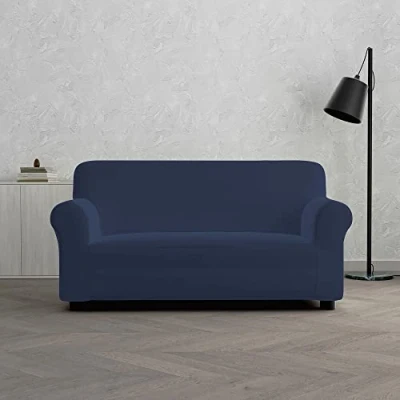 Imagen de MB HOME BASIC Cubresofá Dahlia, Azul Oscuro, 2 Plazas