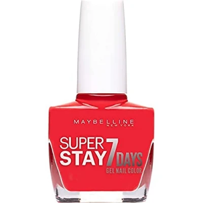 Imagen de Maybelline Superstay 7 Días Tono 490 Hot Salsa Pintauñas Larga Duración Efecto Gel Color Rojo