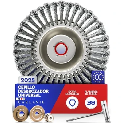 Imagen de Garlavie Cepillo para Desbrozadora de 24,5 mm Alambre Eliminar Musgo y Maleza