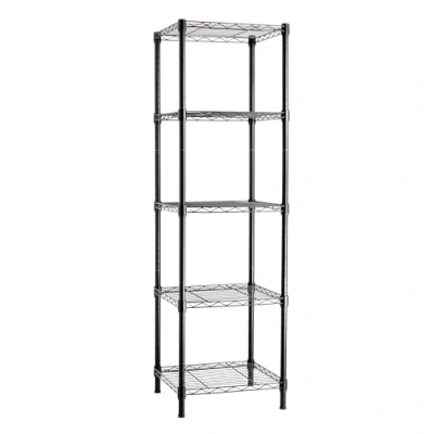 Imagen de Amazon Basics Estantería ajustable con 5 baldas, Negro, 40.6 cm x 137 (profundidad ancho alto)