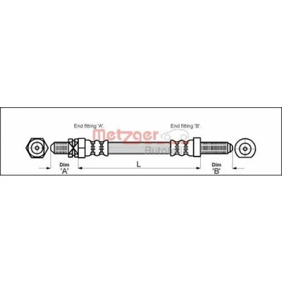 Imagen de METZGER 4112103 Latiguillos de Freno 228 M10 x 1 FORD: ORION 2, ESCORT 4