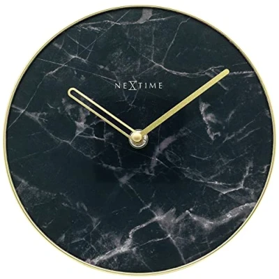 Imagen de NeXtime 5222ZW Marble Table Reloj de Pared, Negro, 20 cm