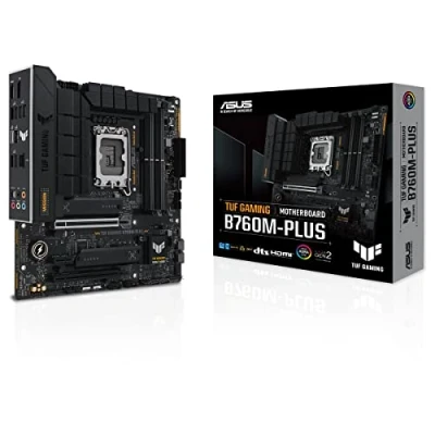 Imagen de TUF GAMING B760M PLUS Placa base Intel B760 (LGA 1700) mATX con DDR5, ranura PCIe 5.0, 2x 4.0 M.2, 12+1 DrMOS, Realtek 2.5Gb Ethernet, DisplayPort, HDMI, USB 3.2 Gen 2 Tipo C frontal, Aura Sync