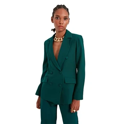 Imagen de Trendyol Verde Chaqueta Blazer Detallada Botón, 66 para Mujer
