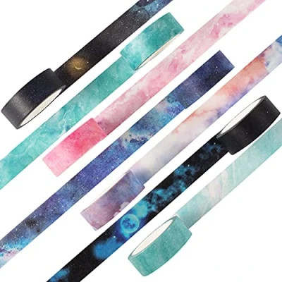 Imagen de YUBX 7 Rollos Washi Tape Set Cinta adhesiva Decorativa Glitter Adhesivo de para DIY Crafts Scrapbooking (Fastary)