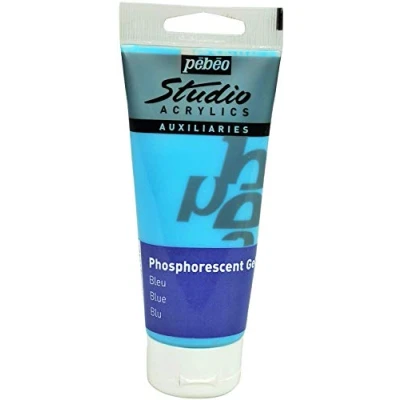 Imagen de Pébéo Pintura fosforescente en gel (100 ml), color azul