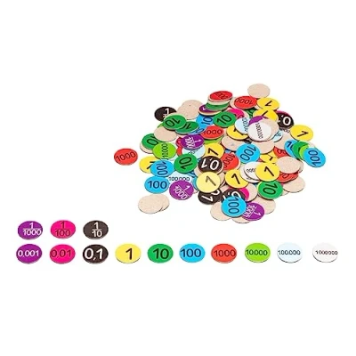 Imagen de WISSNER Aktiv lernen 356 Dezimal Stellenwert Plättchen Placas decimales para Aprender activamente, Multicolor (080440.000)