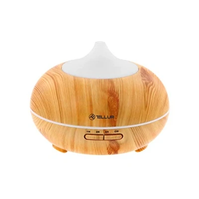 Imagen de Tellur Difusor de Aroma Inteligente, Ultrasónico, Controlable en tu Smartphone, Compatible con Alexa, Automatización la App dedicada, 300ml, LED RGB Humor, Color Madera, Marrón, 169 mm