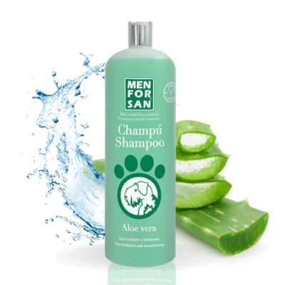 Imagen de MENFORSAN Champú Aloe Vera para Perros Hidrata en profundidad Acción Anti Irritaciones y Eczemas 100% Natural Herbácea 1L