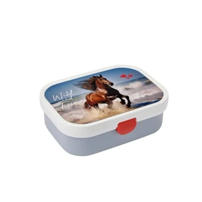 Imagen de Mepal Fiambrera Campus Bento Box para Niños Lonchera con Compartimento y Tenedor Cierre de Clip Sin BPA apta Lavavajillas 750 ml Wild Horse