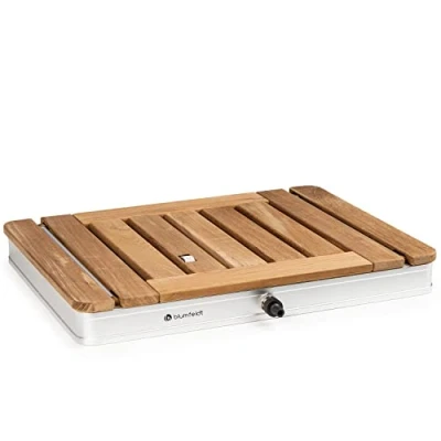 Imagen de blumfeldt Ducha Portatil Furgoneta Camper para Exterior, Altura Chorro Regulable 4m, Kit Camping de Aluminio Resistente al Agua, Rayos UV y Heladas, Soporte Exterior Piscina