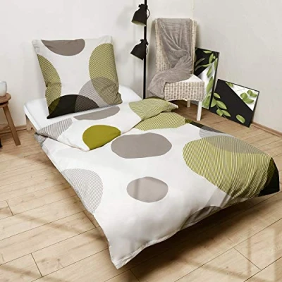 Imagen de Beautissu NELA Juego de Sábanas Renforcé 100% Algodón 135x200 cm Ropa Cama 1 Funda Almohada 80x80 y Nórdica para Verano con Cremallera