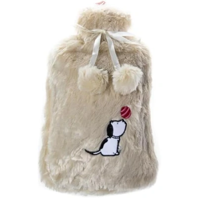 Imagen de Bolsa Agua Caliente 2L Frío Calor Hot Water Bottle with Cover Saco Térmico con Funda Suave Beige
