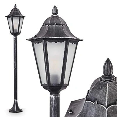 Imagen de hofstein lámpara de exterior Lignac Frost, luz camino en aspecto antiguo, pie 118 cm, jardín retro/vintage, casquillo E27, IP44, sin bombilla(s)