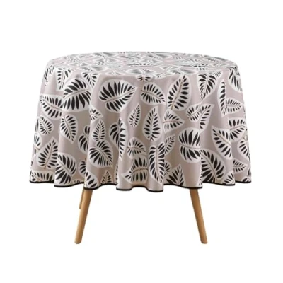 Imagen de Douceur d&#039;Intérieur Alma Mantel Redondo (180 cm de diámetro) Negro, poliéster Estampado