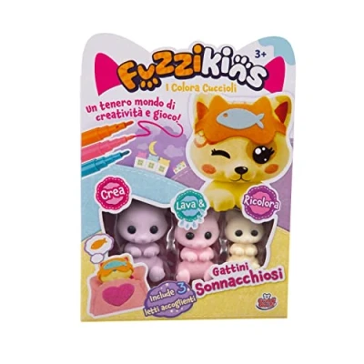 Imagen de Grandi Giochi Fuzzikins I Colorea cachorros, gatitos dormidos, cachorros para colorear, lavar y volver a colorear FUZ00007