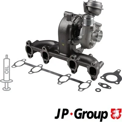 Imagen de JP GROUP 1117407800 Turbocompresor de gases escape incl. kit juntas SEAT: Leon I Hatchback, Toledo 2 Limousine