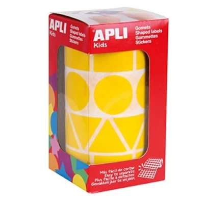Imagen de APLI Kids 11160 Rollo de gomets figuras surtidas color amarillo, tamaño XL
