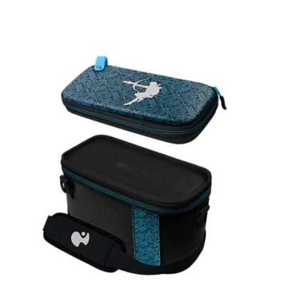 Imagen de Funda PDP Overnight Glow Sheikah Shoot (Pull N Go), Para Nintendo Switch, Correa Azul