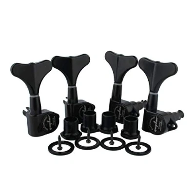Imagen de Guyker Guitar Bass Tuners (4 for Right) 1:17 Ratio Headstock Sealed Tuning Key Pegs Machine Head Replacement Electric Jazz or Precision Instruments Black