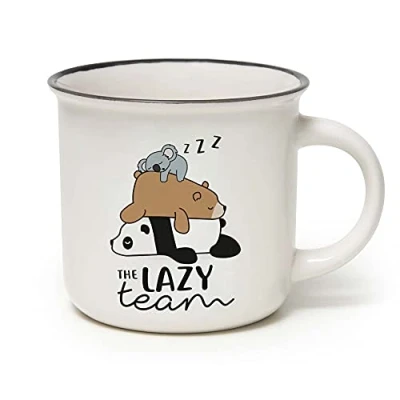 Imagen de Legami Cup Puccino Taza Lazy Team, 350 ml, porcelana Bone China, multicolor